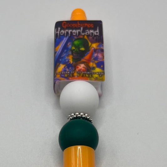 Goosebumps book beaded pen